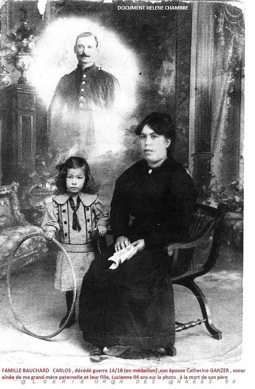 Oran- SDV- 6503-03 Carlos BAUCHARD Catherine et Lucienne 04 ans Carlos BAUCHARD Medaillon.jpg